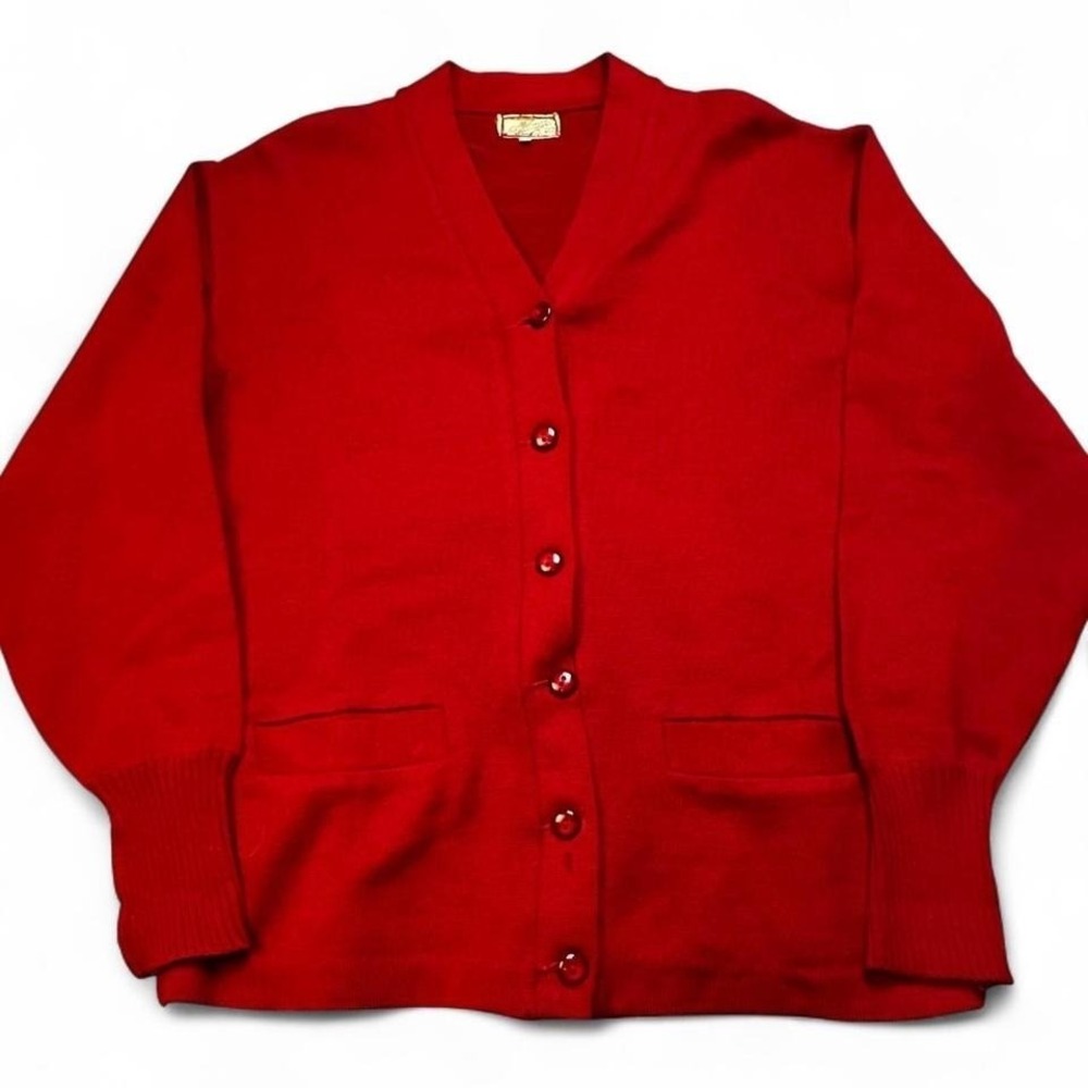 Vintage 50s true vintage H.L. Whiting Co. varsity preppy cardigan sweater 44 M/L